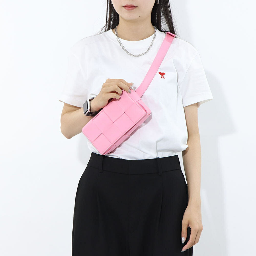 ボッテガ ヴェネタ BOTTEGA VENETA バッグ ショルダーバッグ レディース MINI CASSETTE ピンク ラムレザー ボディバッグ クロスボディバッグ ウエストバッグ マキシイントレチャート 668572 VMAY1