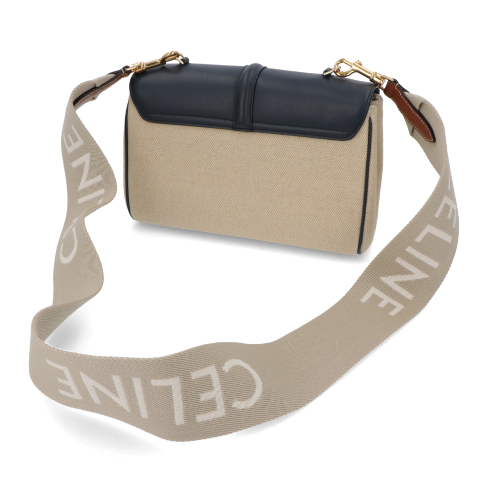 CELINE ロングストラップ ジャカード ベージュ ロゴ