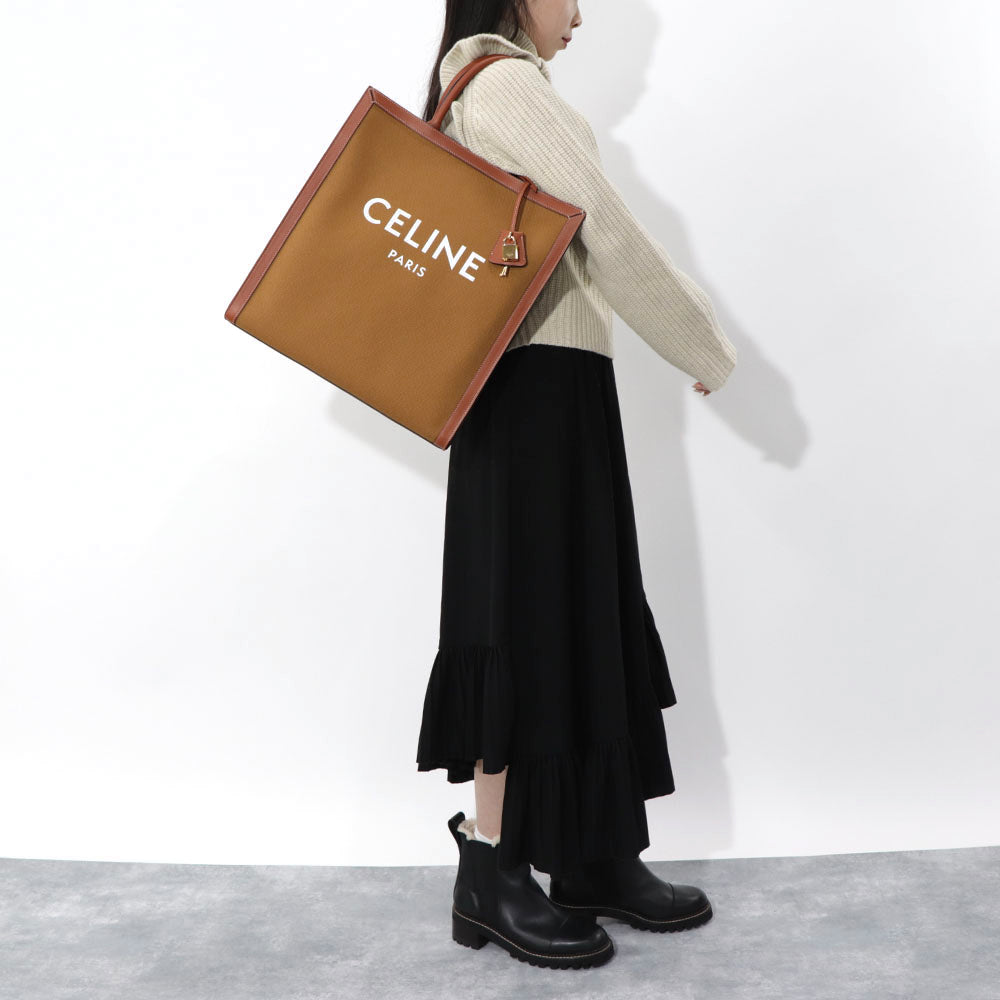 CELINE ラージ バーティカル トートバッグ オークル タン