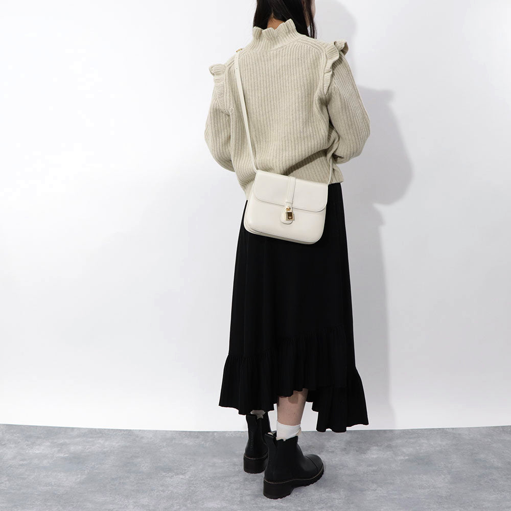 【廃盤】セリーヌ CELINE バッグ ショルダーバッグ レディース ライス ホワイト レザー シンプル カデナ