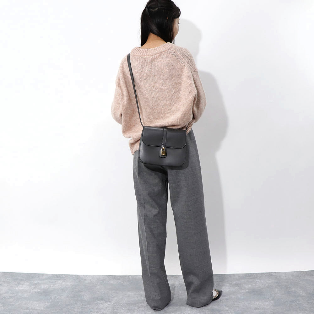 【廃盤】セリーヌ CELINE バッグ ショルダーバッグ レディース アンスラサイト グレー レザー シンプル カデナ