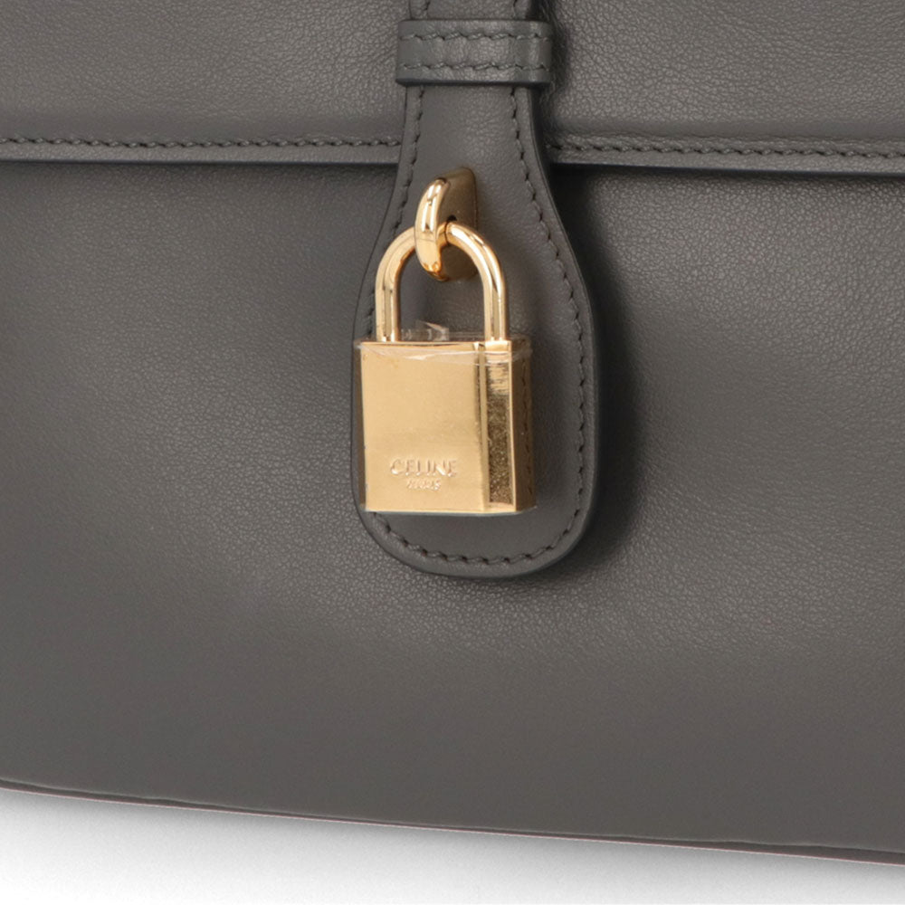 【廃盤】セリーヌ CELINE バッグ ショルダーバッグ レディース アンスラサイト グレー レザー シンプル カデナ