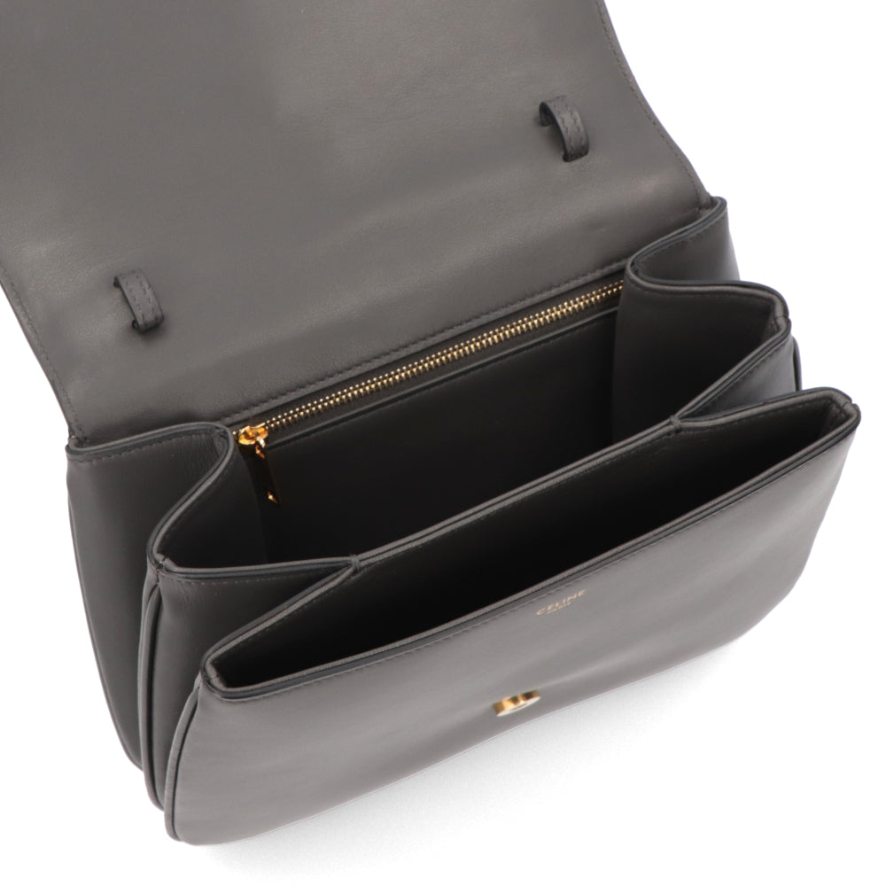 【廃盤】セリーヌ CELINE バッグ ショルダーバッグ レディース アンスラサイト グレー レザー シンプル カデナ