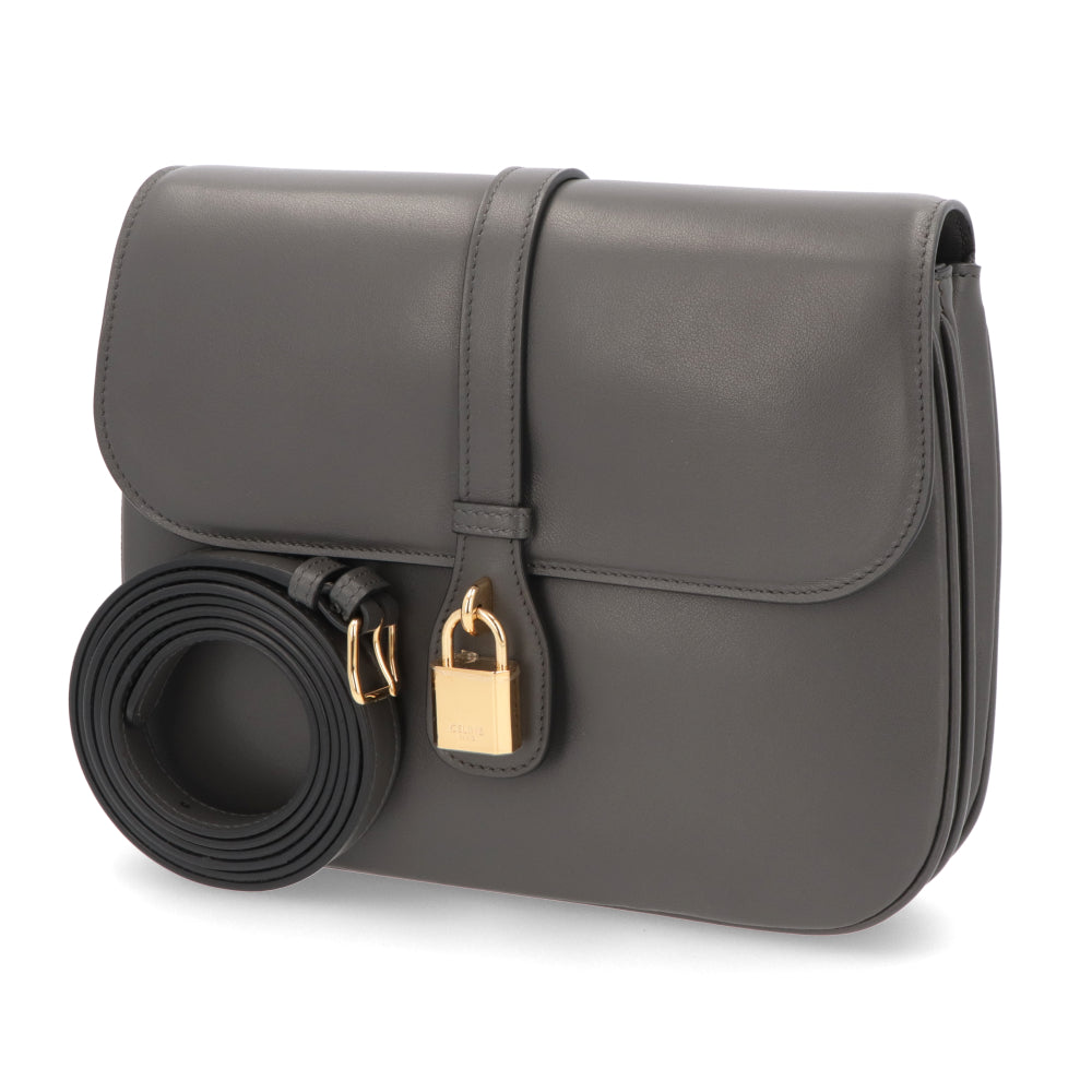 【廃盤】セリーヌ CELINE バッグ ショルダーバッグ レディース アンスラサイト グレー レザー シンプル カデナ