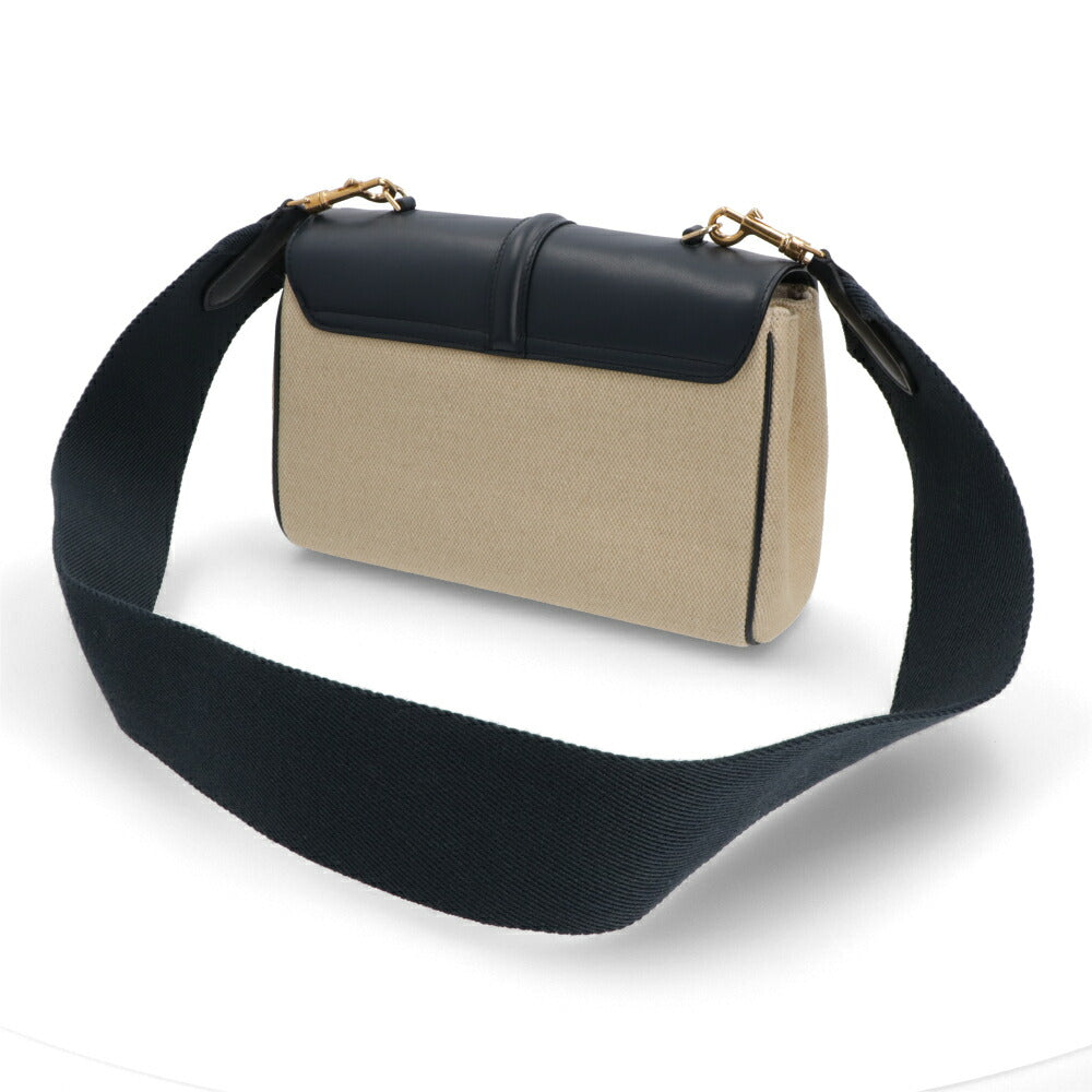 セリーヌ CELINE バッグ ショルダーバッグ レディース ティーン ソフト 16 セーズ バニラ ネイビー レザー ラフィア シンプル 196852DJ9.01NA