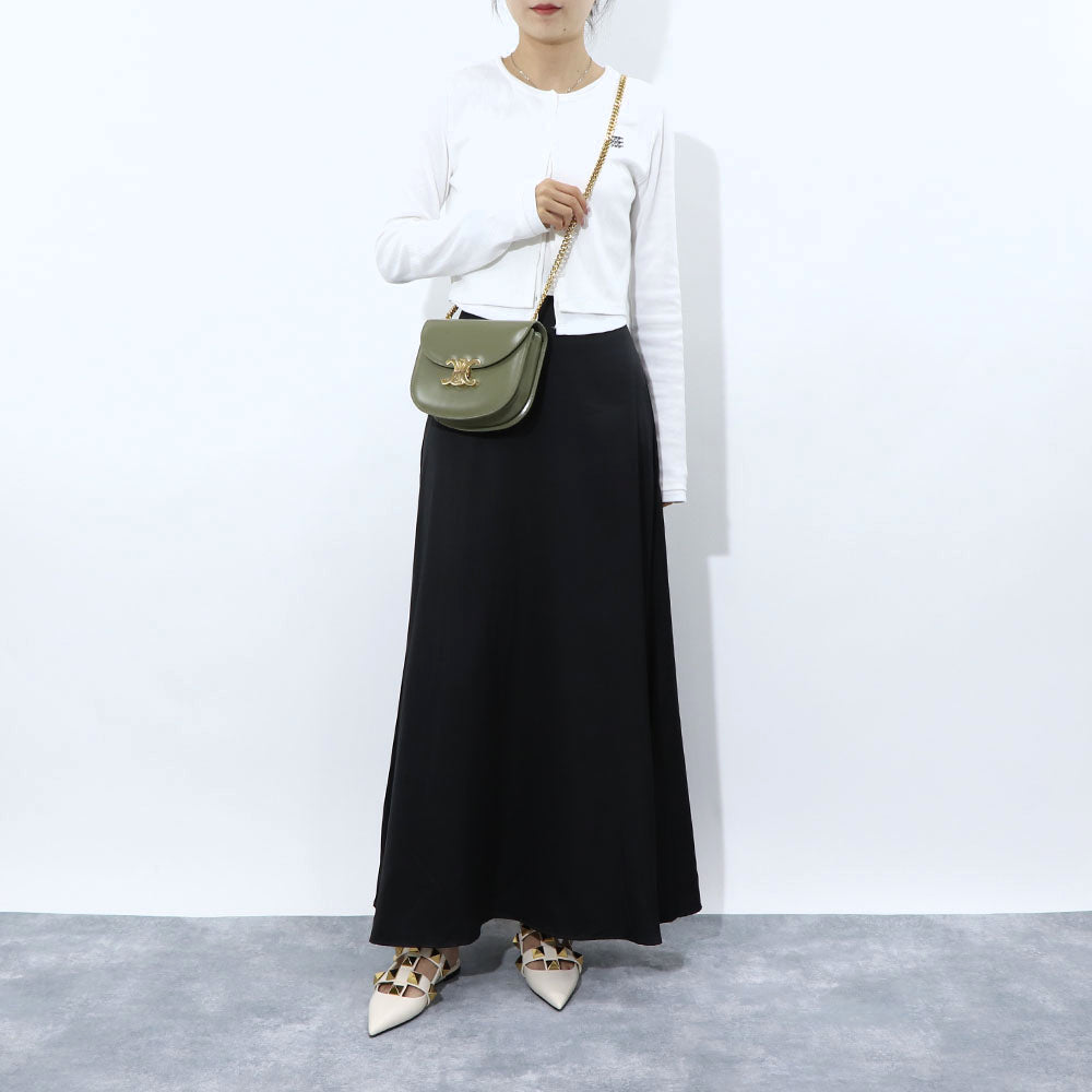 CELINE チェーン ブザス クレア トリオンフ レザー