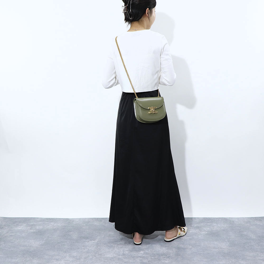 CELINE チェーン ブザス クレア トリオンフ レザー