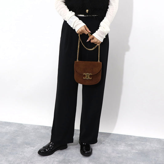 CELINE チェーン ブザス クレア トリオンフ スエード