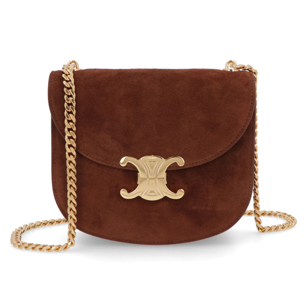 CELINE チェーン ブザス クレア トリオンフ スエード