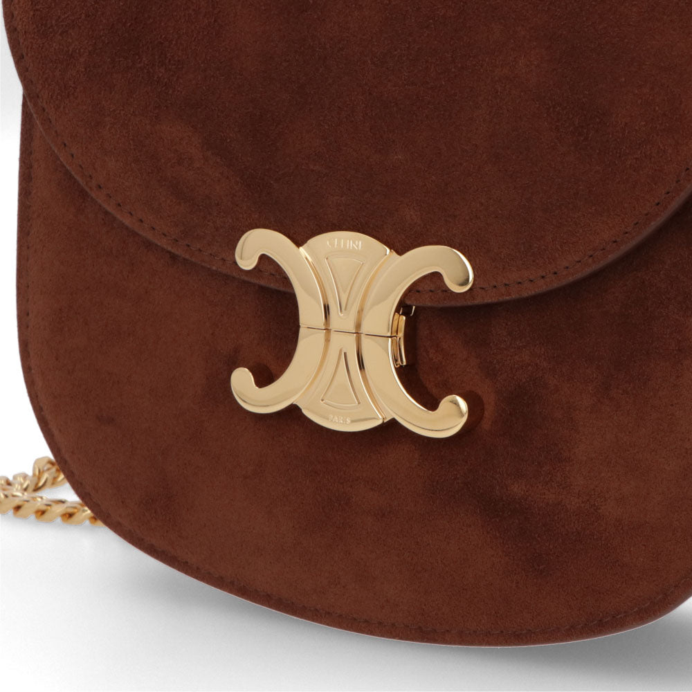 CELINE チェーン ブザス クレア トリオンフ スエード