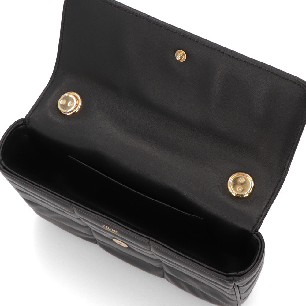 CELINE チェーンショルダーバッグ レザー ロゴ