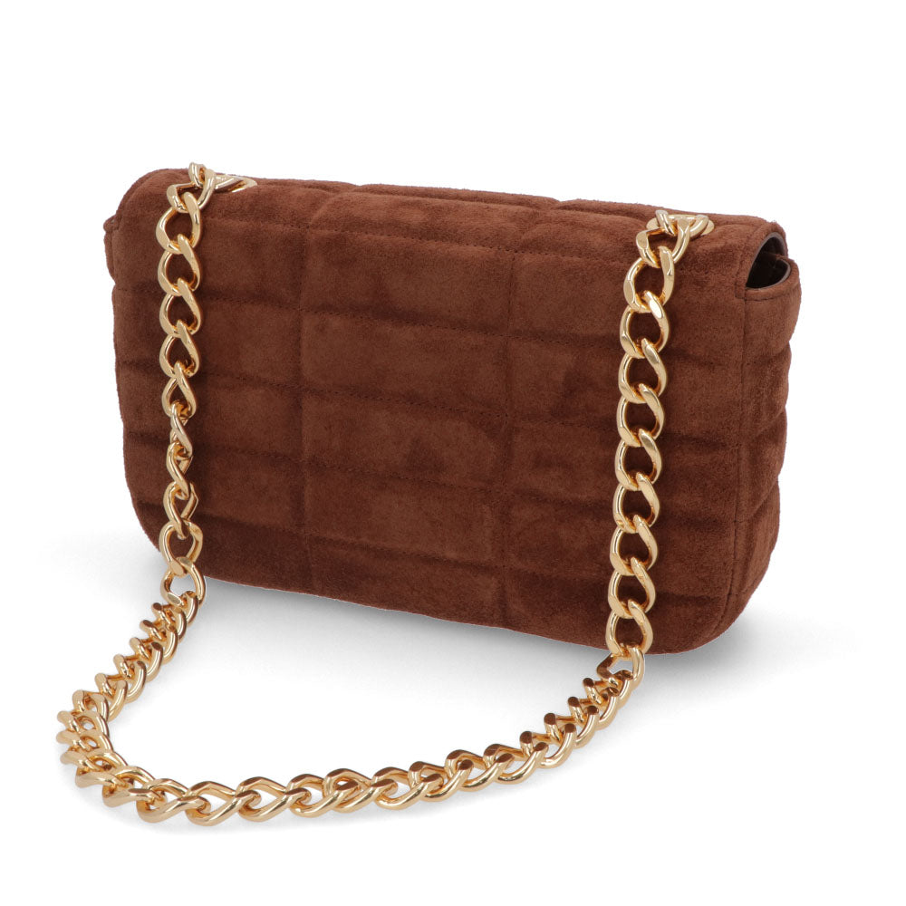 セリーヌ CELINE バッグ ショルダーバッグ レディース チェーンショルダーバッグ ブラウン カーフスキン ラムスキン ロゴ ゴールド金具 チェーンショルダー キルティング ハンドバッグ スエード生地 11127 3EZF