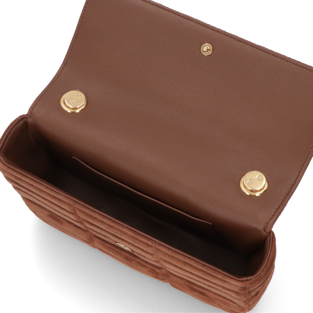 セリーヌ CELINE バッグ ショルダーバッグ レディース チェーンショルダーバッグ ブラウン カーフスキン ラムスキン ロゴ ゴールド金具 チェーンショルダー キルティング ハンドバッグ スエード生地 11127 3EZF