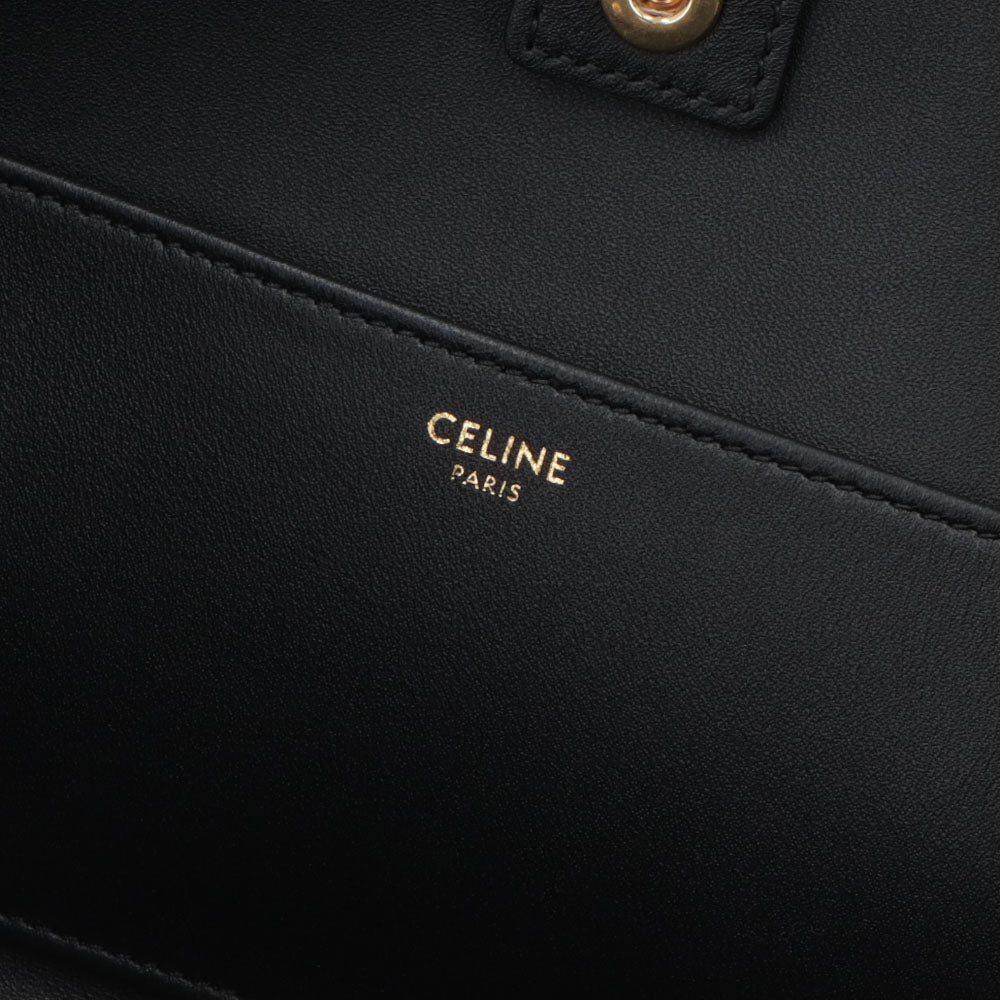 セリーヌ CELINE バッグ ショルダーバッグ レディース ニュースペーパー チェーン ブラック カーフスキン ラムスキン ロゴ トリオンフ ゴールド金具 チェーンショルダー 11425 3FDU