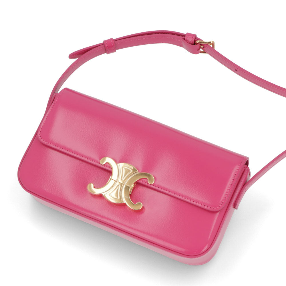 セリーヌ CELINE バッグ ショルダーバッグ レディース ピンク カーフスキン ラムスキン Triomphe トリオンフ レザー ハンドバッグ ロゴ 鞄 19414 3BF4