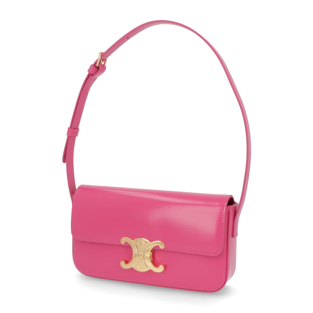セリーヌ CELINE バッグ ショルダーバッグ レディース ピンク カーフスキン ラムスキン Triomphe トリオンフ レザー ハンドバッグ ロゴ 鞄 19414 3BF4
