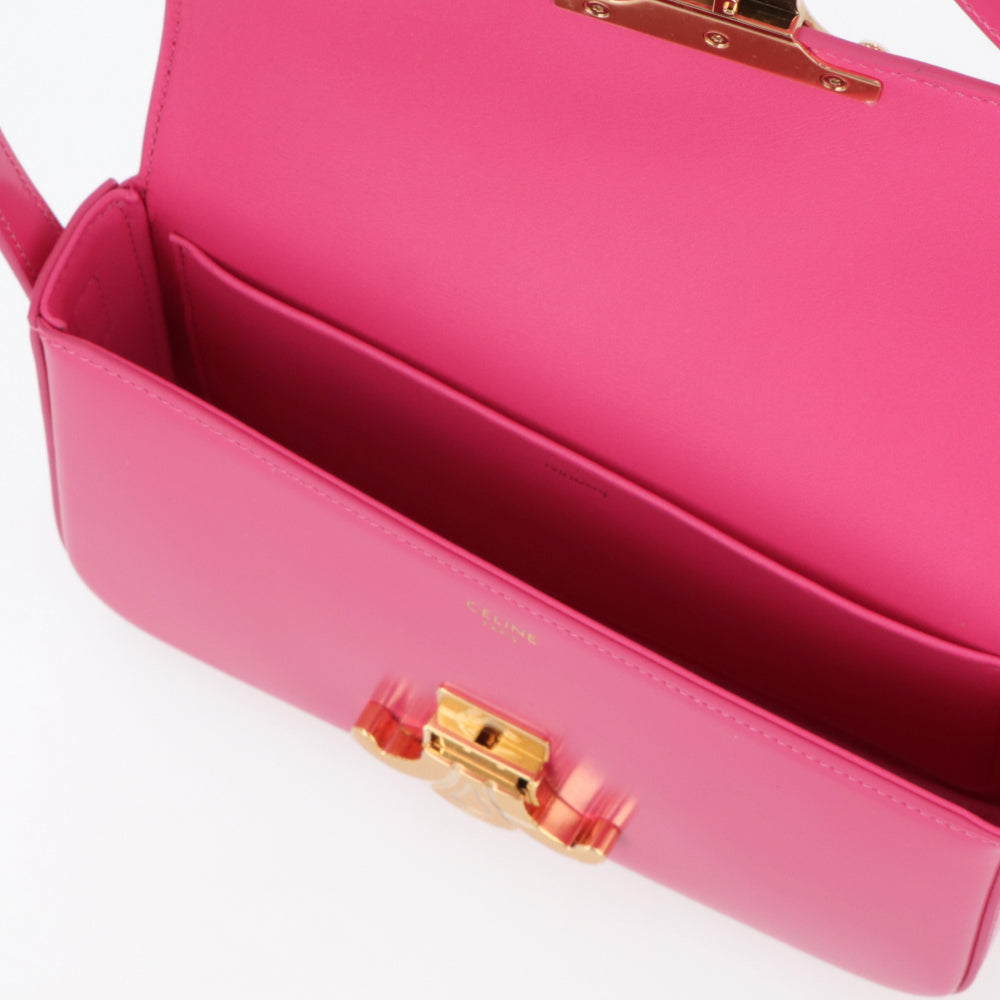セリーヌ CELINE バッグ ショルダーバッグ レディース ピンク カーフスキン ラムスキン Triomphe トリオンフ レザー ハンドバッグ ロゴ 鞄 19414 3BF4