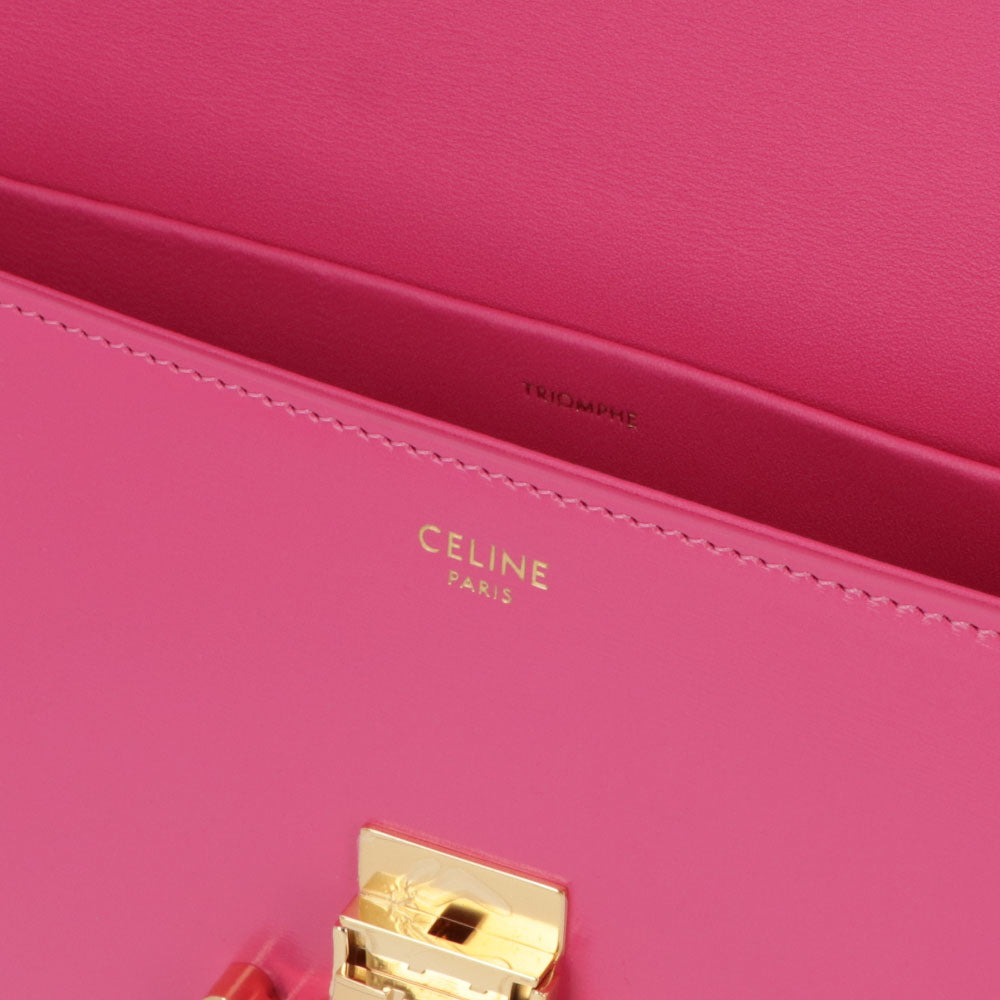 セリーヌ CELINE バッグ ショルダーバッグ レディース ピンク カーフスキン ラムスキン Triomphe トリオンフ レザー ハンドバッグ ロゴ 鞄 19414 3BF4