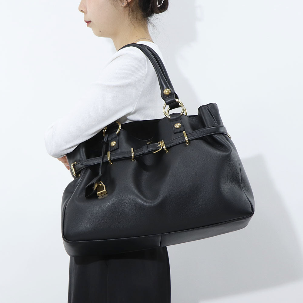 セリーヌ CELINE バッグ ハンドバッグ レディース ANITA アニタ ブラック ブラウン カーフスキン スエード ミディアム レザー パドロック 鞄 カラー2色 A4 ベルト 大容量 11353 3FC6