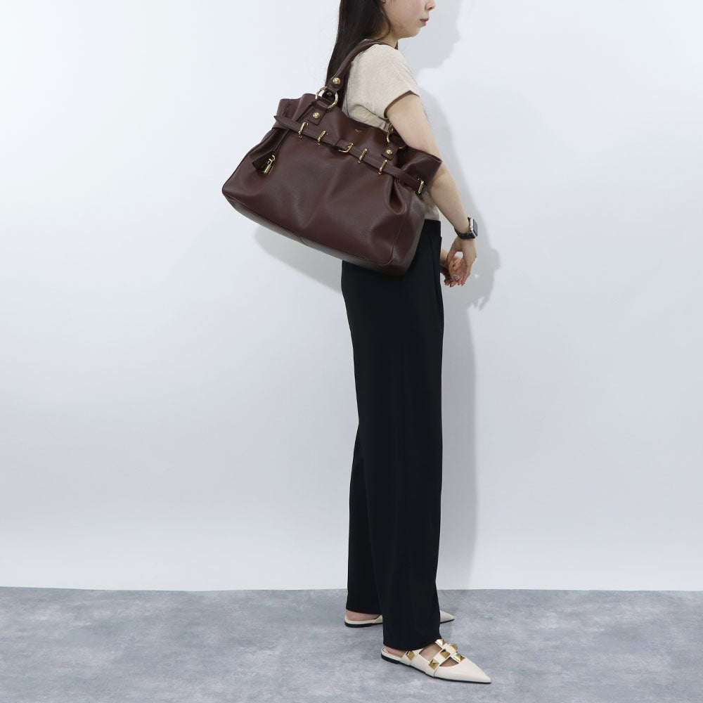セリーヌ CELINE バッグ ハンドバッグ レディース ANITA アニタ ブラック ブラウン カーフスキン スエード ミディアム レザー パドロック 鞄 カラー2色 A4 ベルト 大容量 11353 3FC6