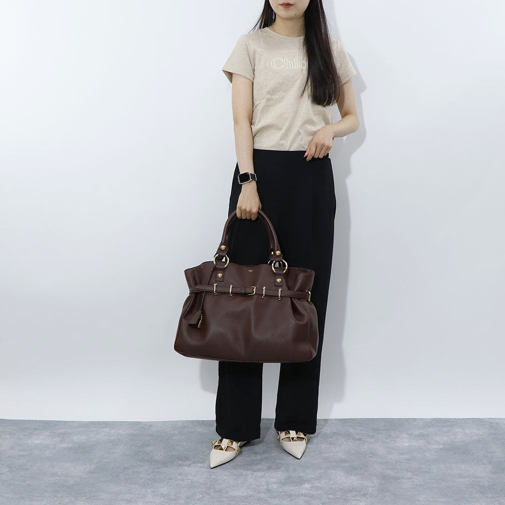 セリーヌ CELINE バッグ ハンドバッグ レディース ANITA アニタ ブラック ブラウン カーフスキン スエード ミディアム レザー パドロック 鞄 カラー2色 A4 ベルト 大容量 11353 3FC6
