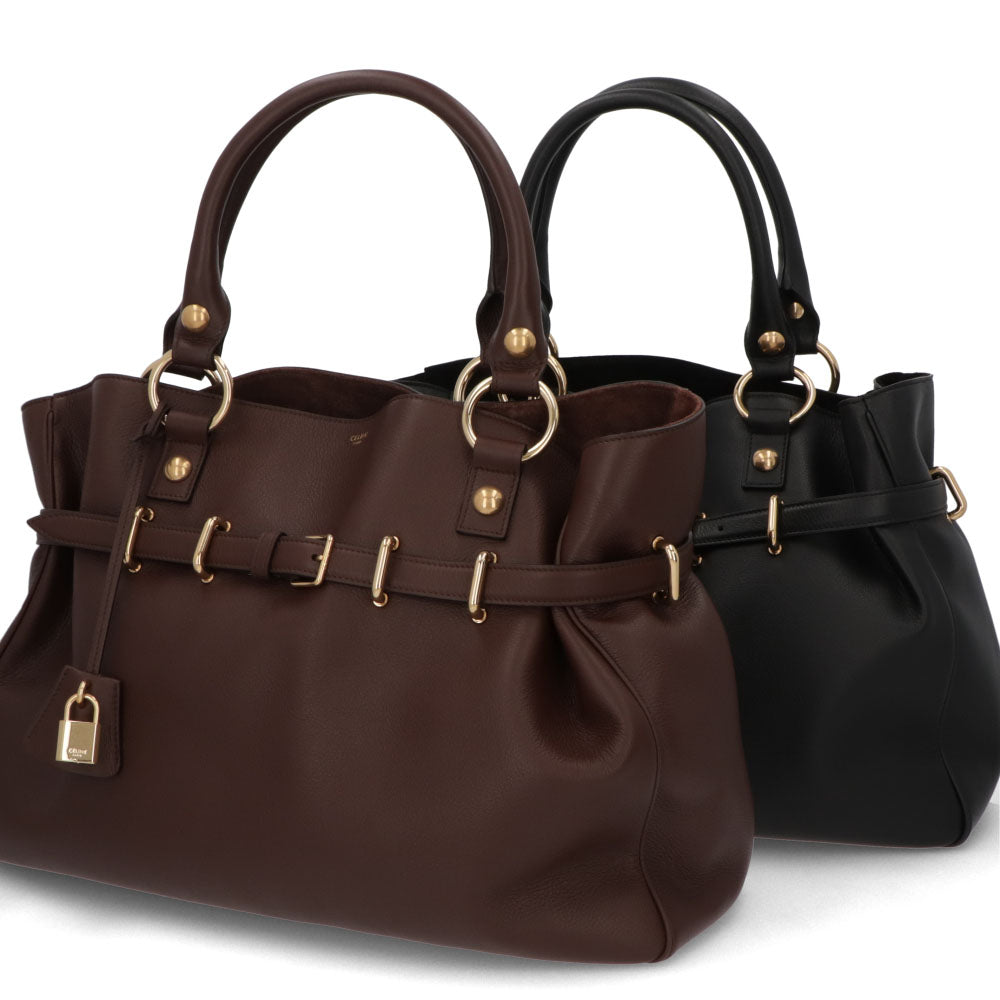 セリーヌ CELINE バッグ ハンドバッグ レディース ANITA アニタ ブラック ブラウン カーフスキン スエード ミディアム レザー パドロック 鞄 カラー2色 A4 ベルト 大容量 11353 3FC6