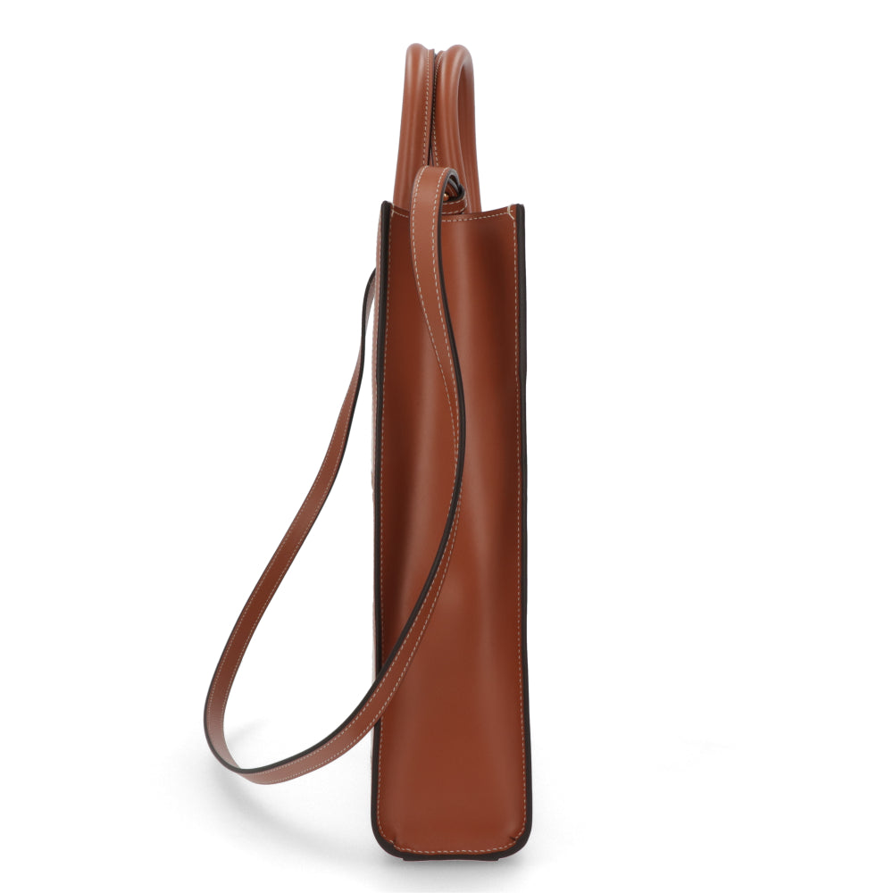 セリーヌ CELINE バッグ トートバッグ ユニセックス スモール カバ バーティカル ブラウン テキスタイル カーフスキントリミング ショルダー 2wayレディース メンズ ロゴ 鞄 Tobacco Tan 19208 2EZ5