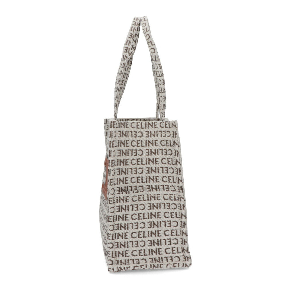 セリーヌ CELINE バッグ トートバッグ レディース Large Cabas ラージ カバ ホワイト×ブラウン コットン レーヨン ロゴ トリオンフ テキスタイル 鞄 Natural Tan A4 大容量 19676 2FEF