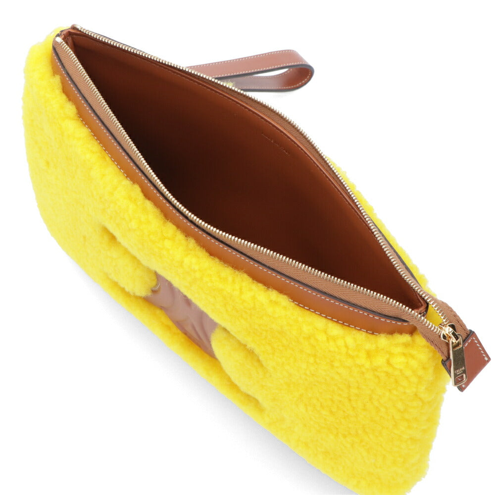 CELINE クラッチバッグ イエロー ムートン