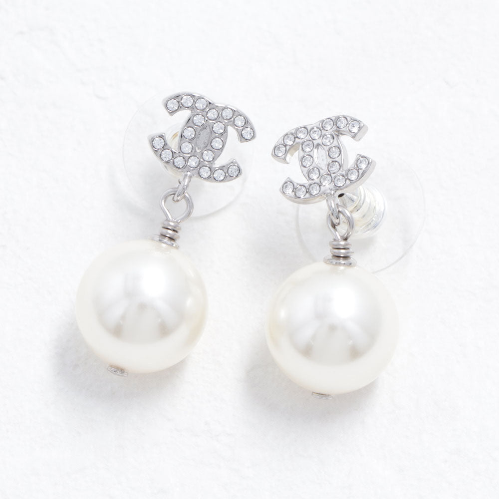 CHANEL ピアス パール×シルバー CCマーク