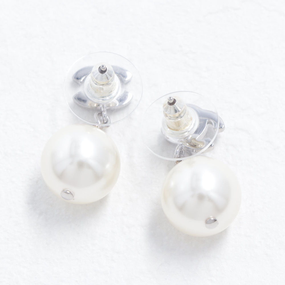 CHANEL ピアス パール×シルバー CCマーク