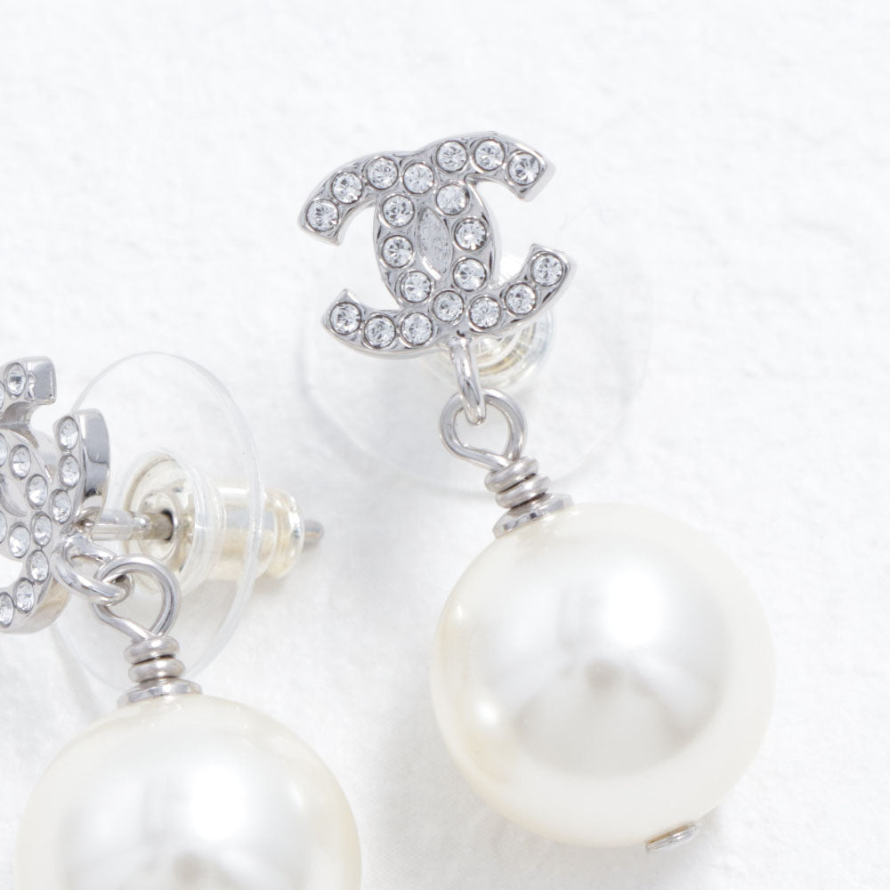 CHANEL ピアス パール×シルバー CCマーク