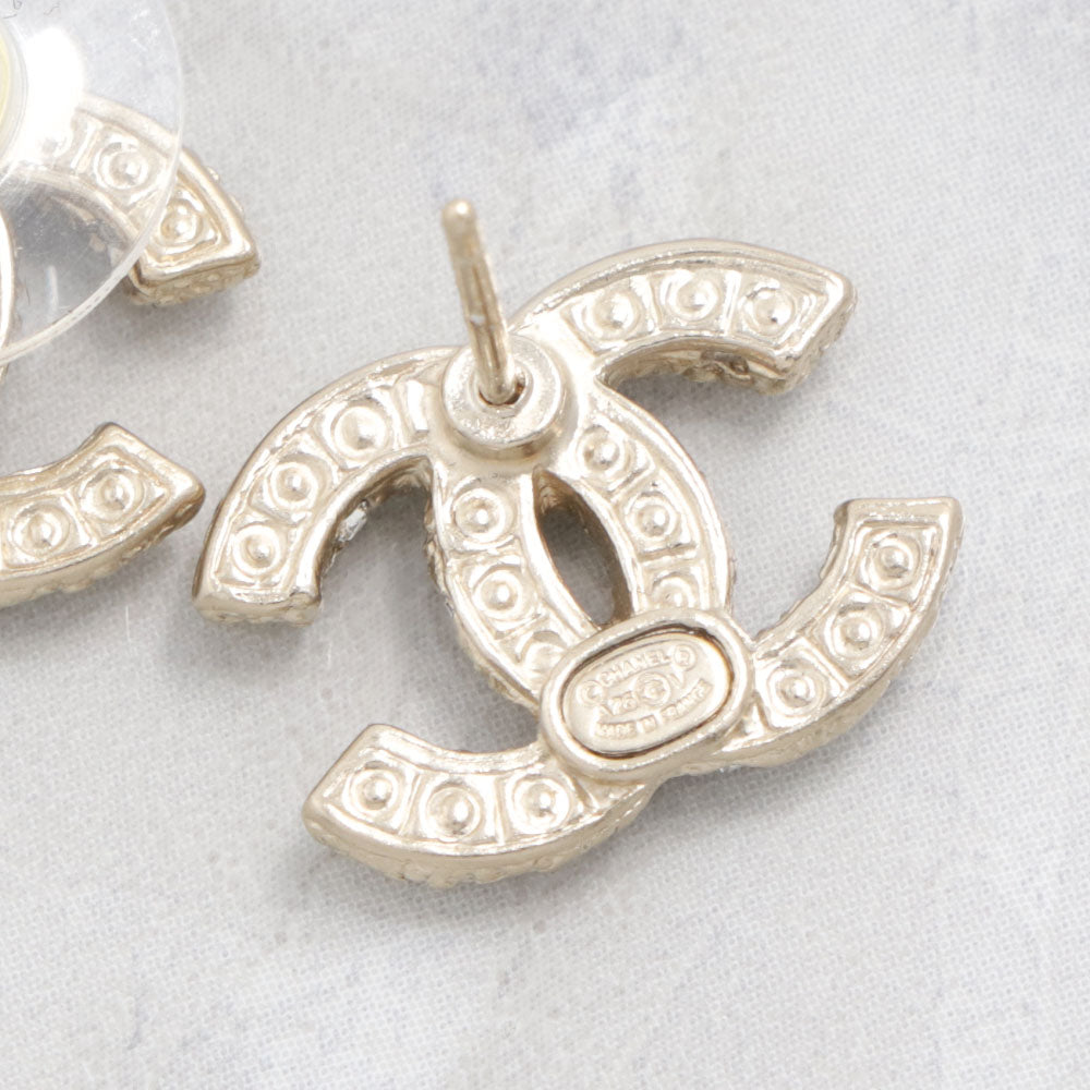 CHANEL ピアス シャンパンゴールド パール CCマーク