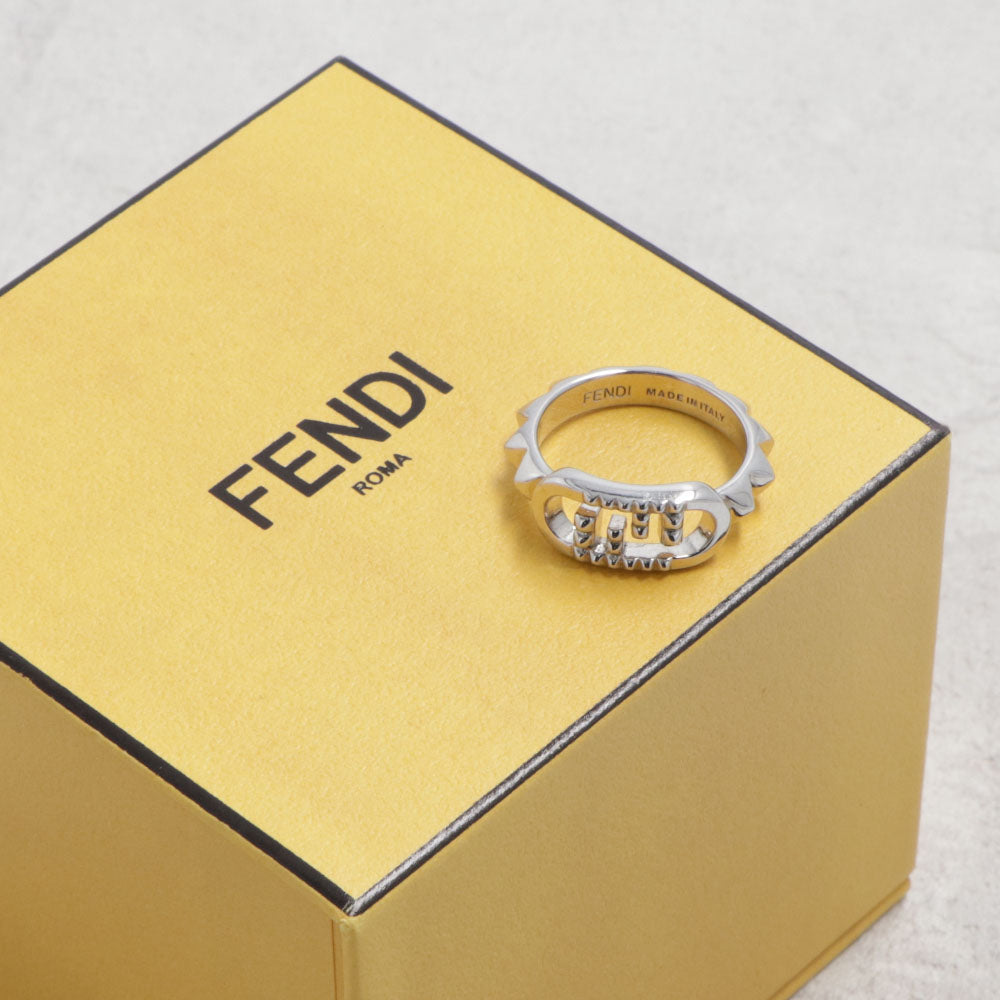 フェンディ FENDI アクセサリー 指輪・リング レディース シルバー ブラス 真鍮 パラジウム コーティング ロゴ ストーン スタッズ風 8AK327 B08