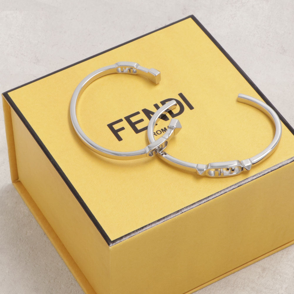 FENDI ブレスレット シルバー ダブル セット ロゴ スタッズ