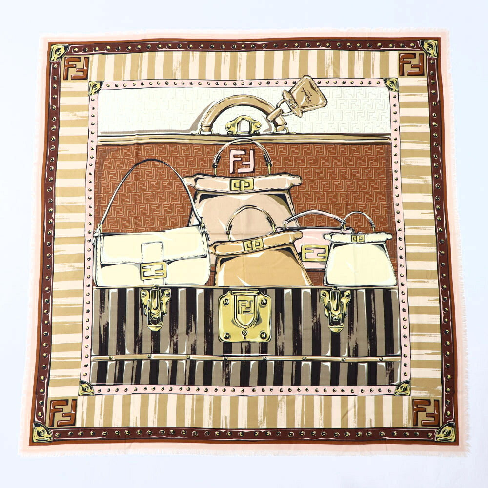 FENDI スカーフ ブラウン×ピンク ハンドバッグイラスト