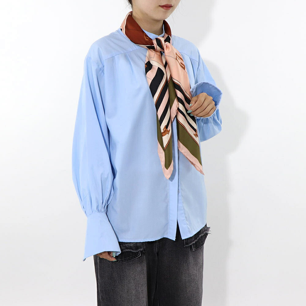 FENDI スカーフ ピンク×グリーン シルク 金具モチーフ イラスト