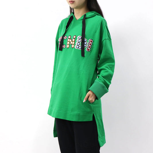 FENDI フーディ チュニックパーカー スタッズ ロゴ