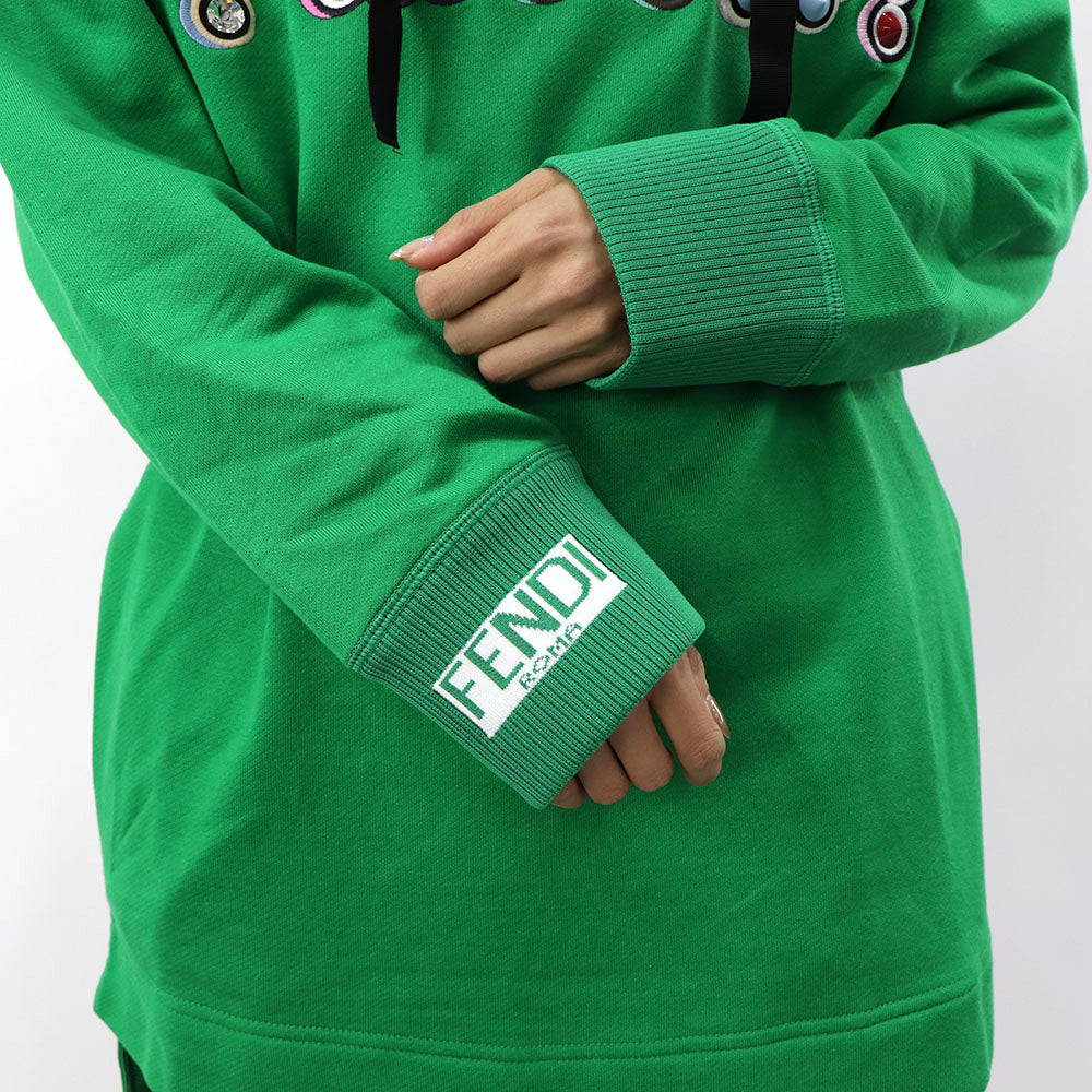 FENDI フーディ チュニックパーカー スタッズ ロゴ