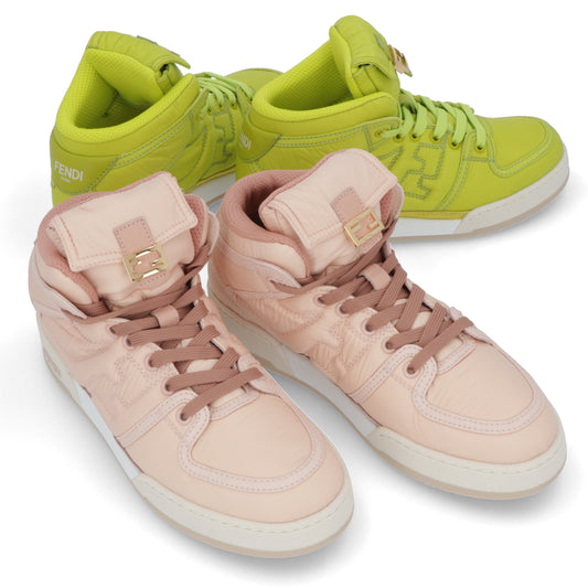 FENDI スニーカー ハイカット ナイロン レザー ロゴ