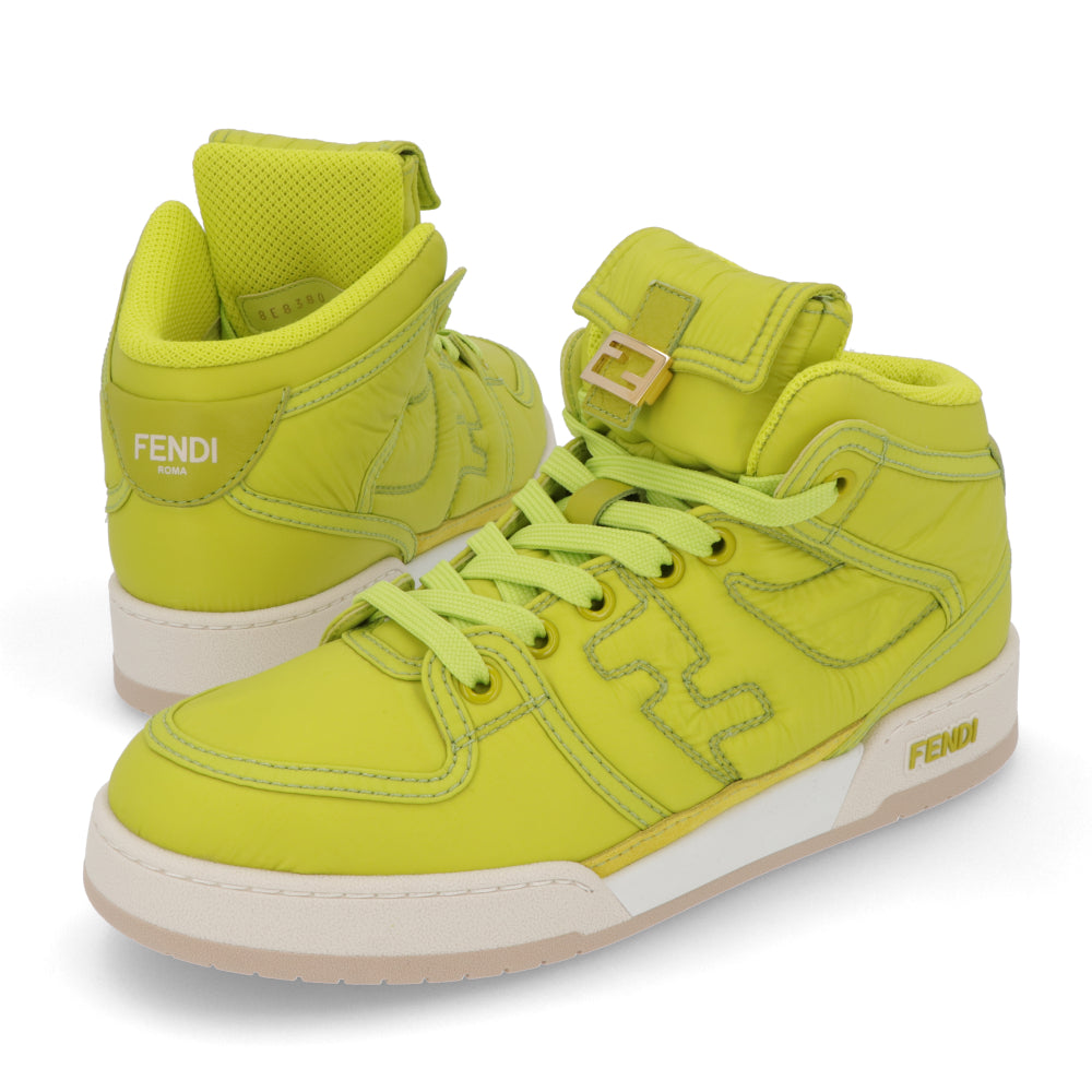 FENDI スニーカー ハイカット ナイロン レザー ロゴ