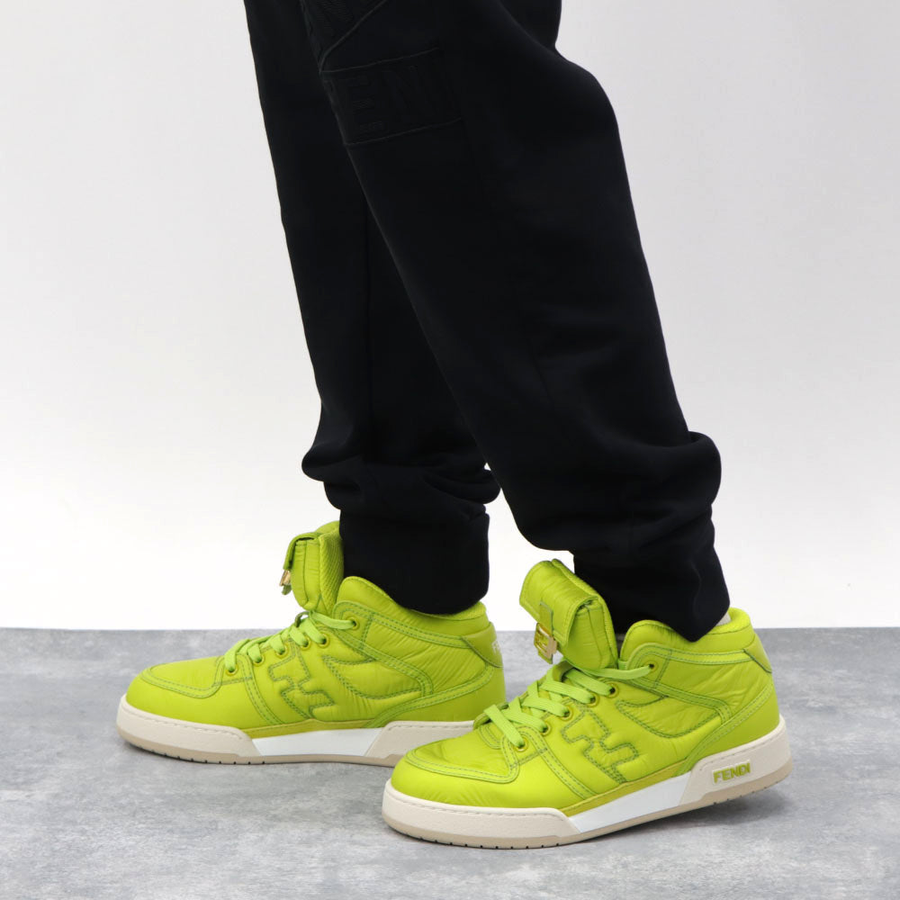 FENDI スニーカー ハイカット ナイロン レザー ロゴ