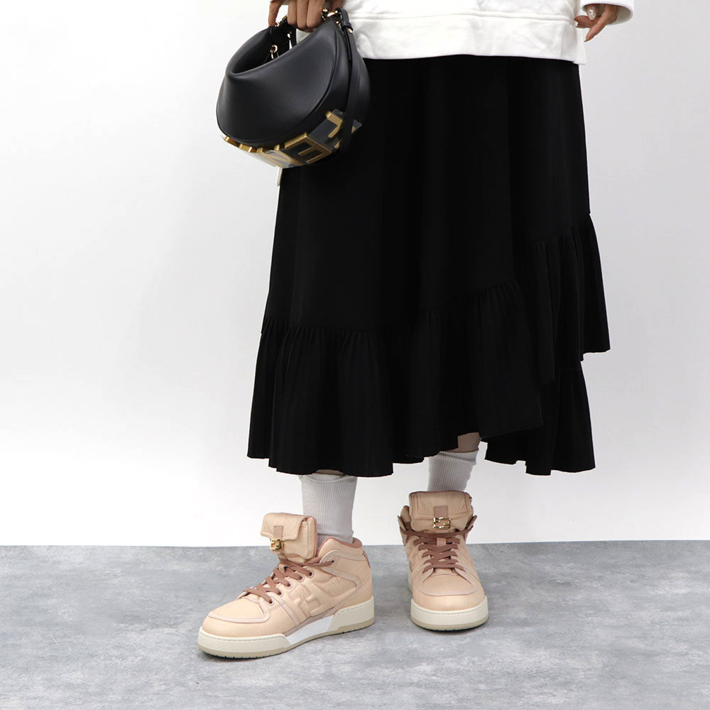 FENDI スニーカー ハイカット ナイロン レザー ロゴ
