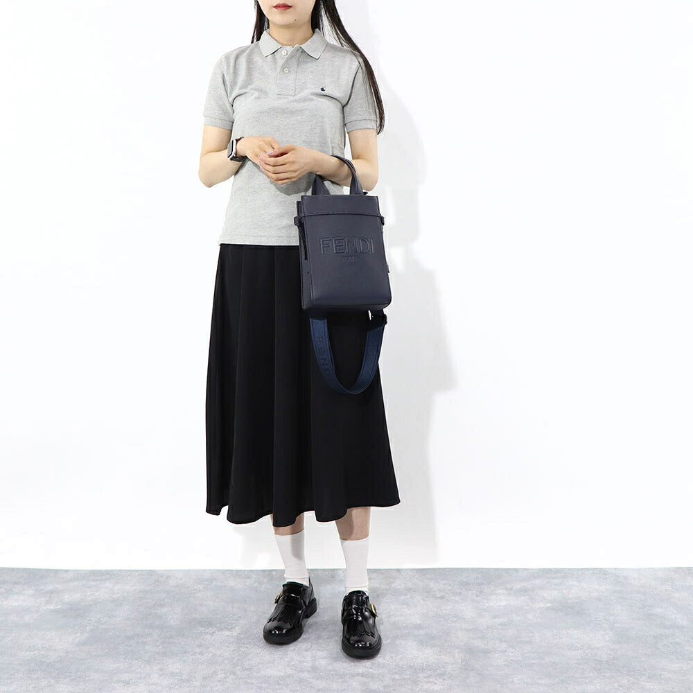 フェンディ FENDI バッグ ハンドバッグ レディース GO TO SHOPPER MINI ゴー トゥー ショッパー ミニ ネイビー レザー ショルダーバッグ 2way ロゴ 7VA584 AMAC