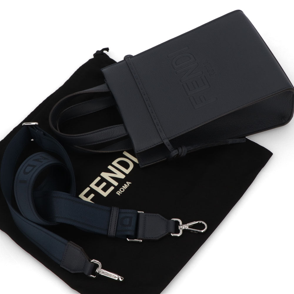 フェンディ FENDI バッグ ハンドバッグ レディース GO TO SHOPPER MINI ゴー トゥー ショッパー ミニ ネイビー レザー ショルダーバッグ 2way ロゴ 7VA584 AMAC