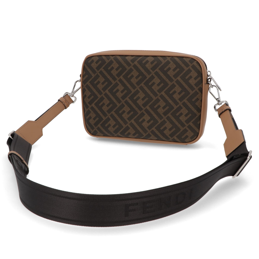 フェンディ FENDI バッグ ショルダーバッグ レディース CAMERA CASE DUO カメラケース ドゥオ ブラウン系 カーフレザー キャンバス ロゴ FF柄 ズッカ柄 7VA607 ALKA