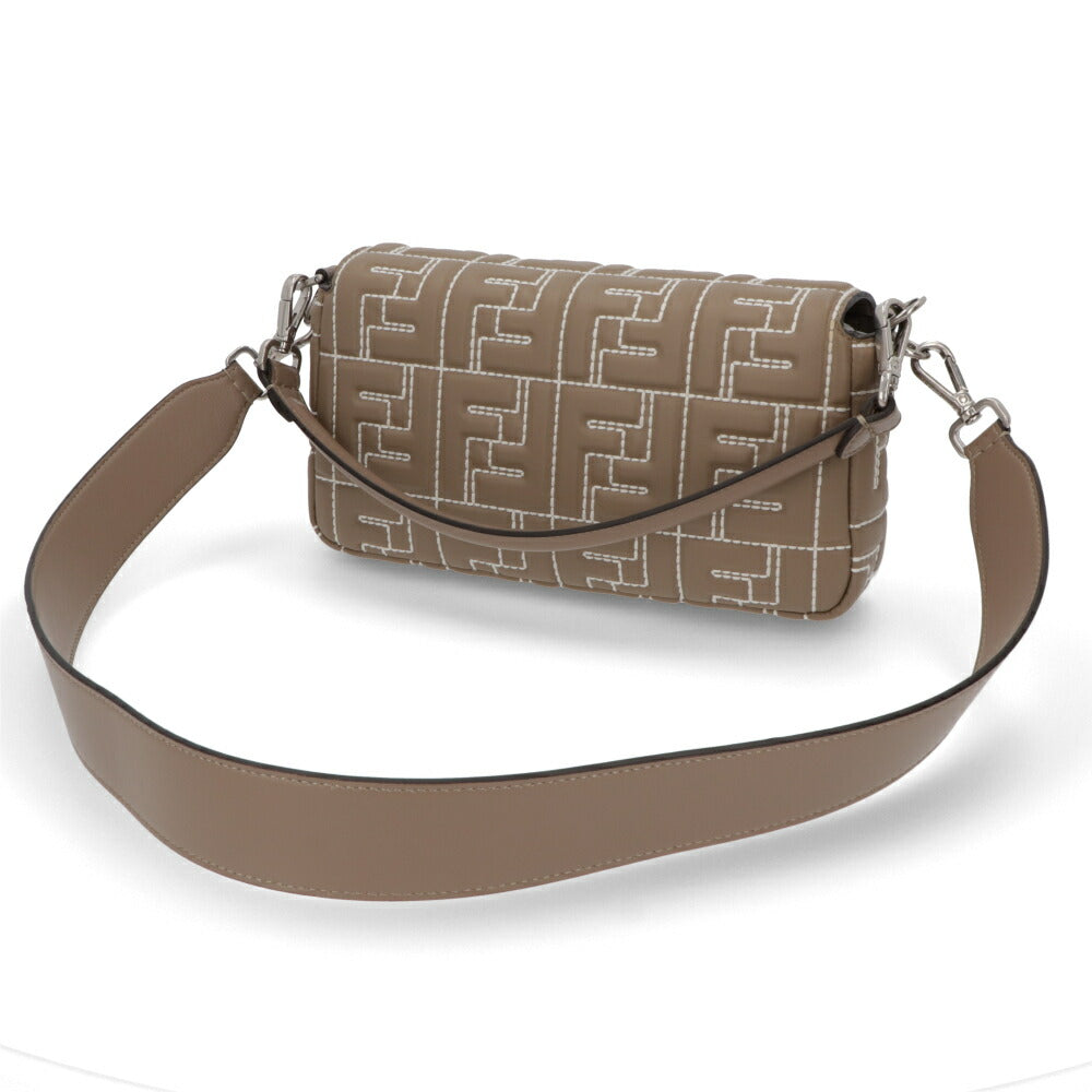 フェンディ FENDI バッグ ハンドバッグ レディース BAGUETTE バゲット グレージュ ナッパレザー ショルダーバッグ 2way FF柄 ズッカ柄 ロゴ ホワイト ステッチ 8BR600 ANX4