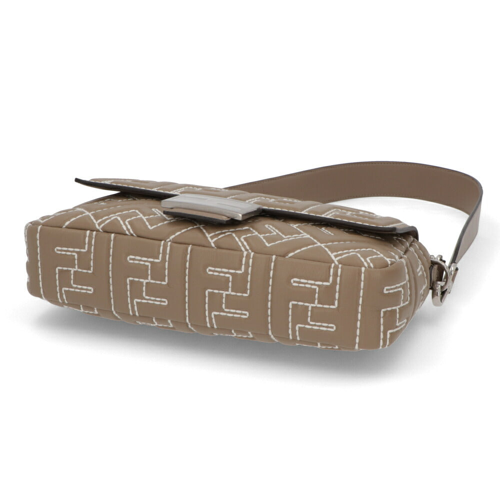 フェンディ FENDI バッグ ハンドバッグ レディース BAGUETTE バゲット グレージュ ナッパレザー ショルダーバッグ 2way FF柄 ズッカ柄 ロゴ ホワイト ステッチ 8BR600 ANX4