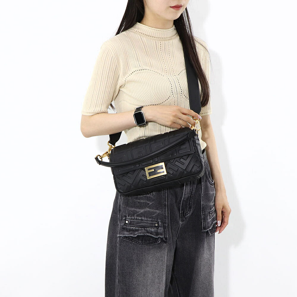 フェンディ FENDI バッグ ハンドバッグ レディース BAGUETTE バゲット ブラック ベージュ ナッパレザー ショルダーバッグ 2way FF柄 ズッカ柄 ロゴ 8BR600 A72V