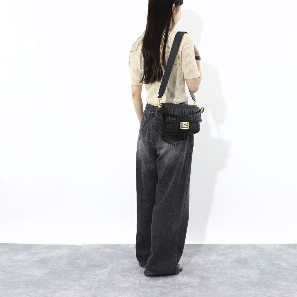 フェンディ FENDI バッグ ハンドバッグ レディース BAGUETTE バゲット ブラック ベージュ ナッパレザー ショルダーバッグ 2way FF柄 ズッカ柄 ロゴ 8BR600 A72V